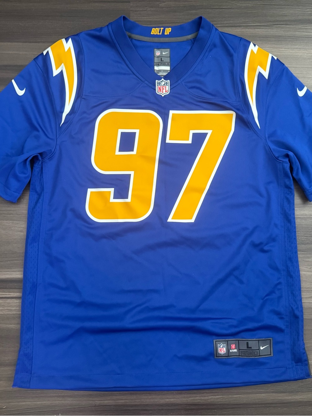 Nike Los Angeles Chargers Joey Bosa #97 NFL On Field Game Home Jersey Men Large